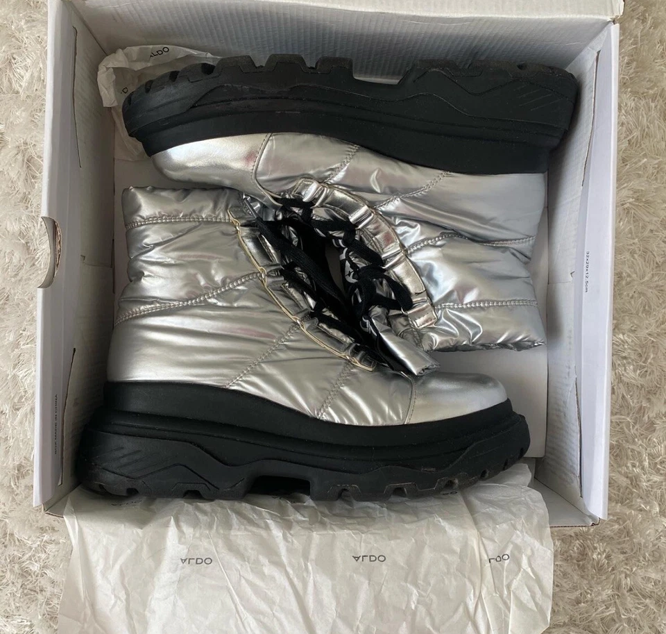 ALDO CadiraciaBota de Invierno Impermeable - Suela Lug Plateada / Talla 9 Foto 2 de 4
