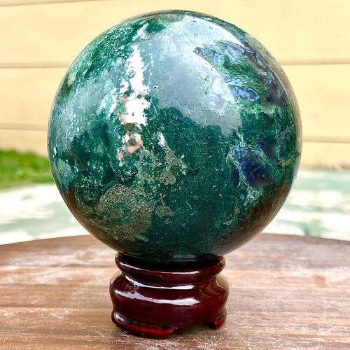 1.59LB Natural high-quality water grass stone ball+bracket - rare mineral speci - 第 12/16 張圖片