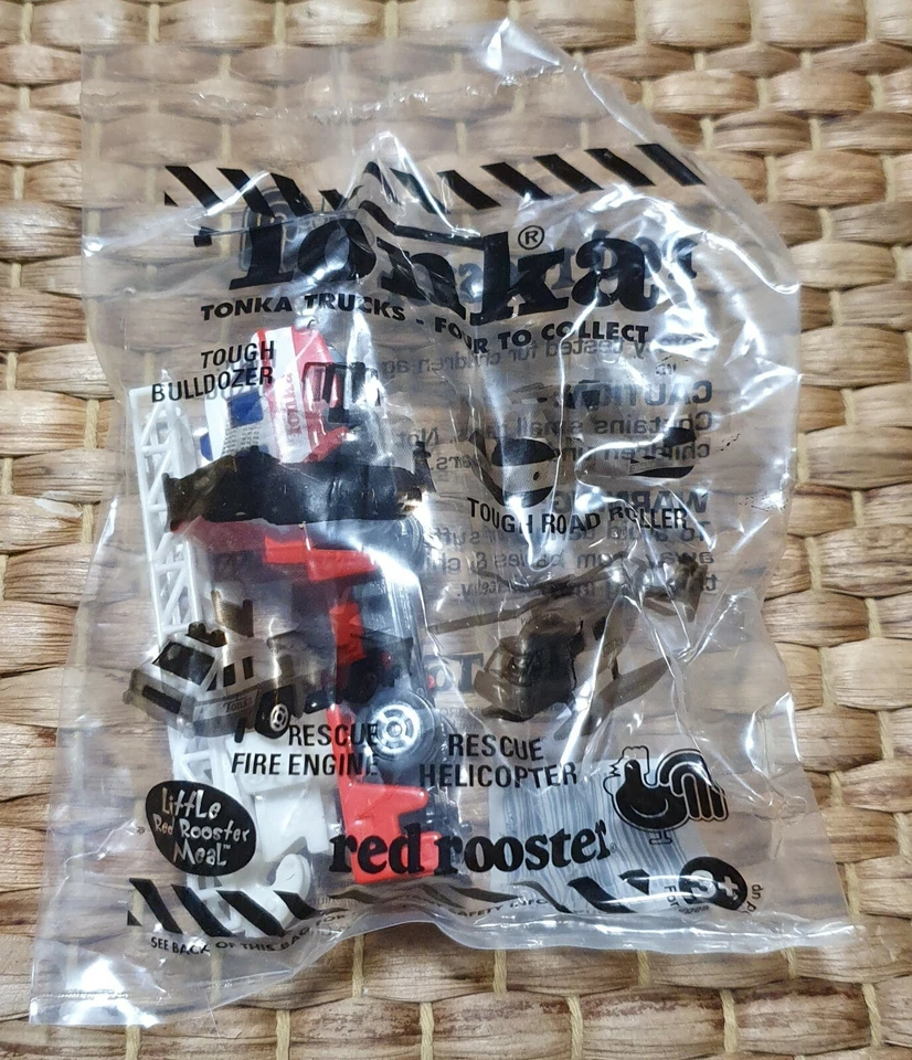 CONJUNTO COMPLETO TONKA 4 PEÇAS carro modelo fundido - 2004 - ROOSTER VERMELHO - HASBRO  - Imagem 4 de 4