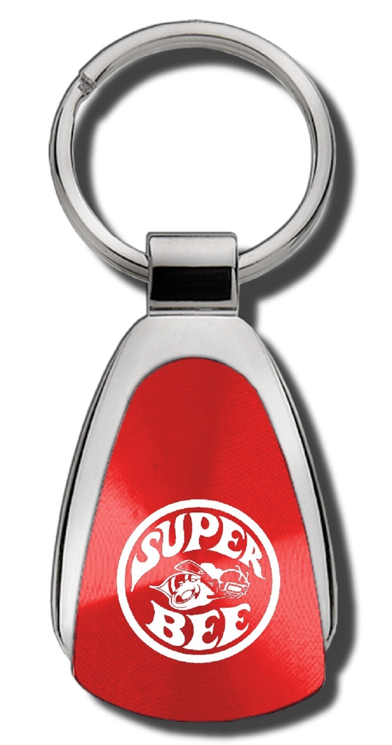 Dodge Super Bee Red Teardrop Shaped Key Chain Fob Ring Logo Official ...