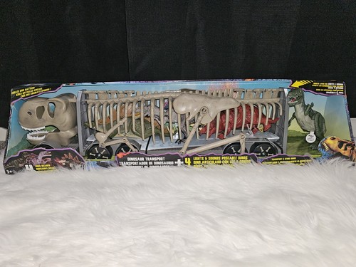 Kid Galaxy Dinosaur Transport with 4 Lights and Sounds Posable Dinos Gray - 第 1/4 張圖片