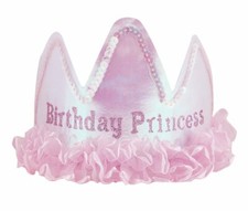 Pink Birthday Princess Tiara with Ruffles