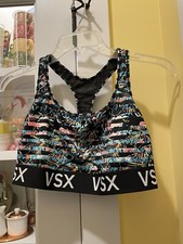 WOMENS VSX VICTORIA'S SECRET SPORT MULTI-COLOR SPORTS BRA SIZE XL Unpadded