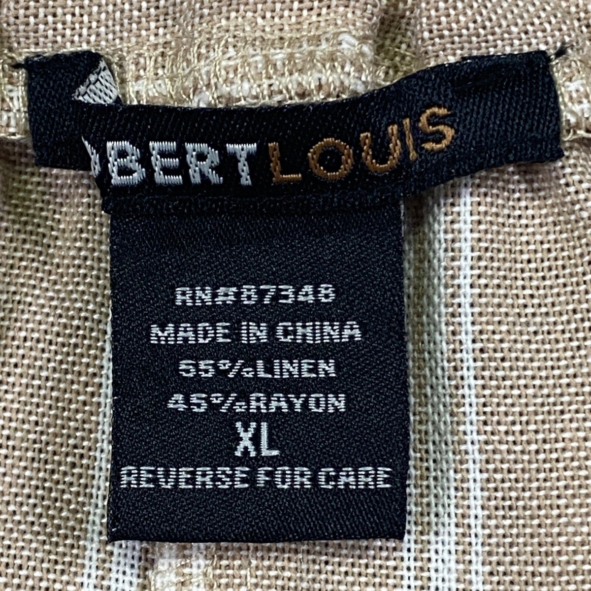 Robert Louis Pants Womens XL Tan Ivory Wide Leg Linen Blend Pull