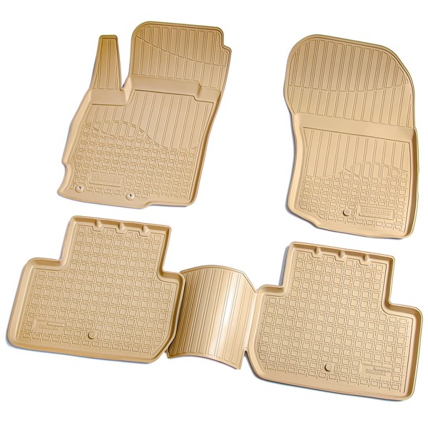 Gummi Fussmatten Passend FüR Mitsubishi Outlander III CW0 | Ab 2012 | Beige-image