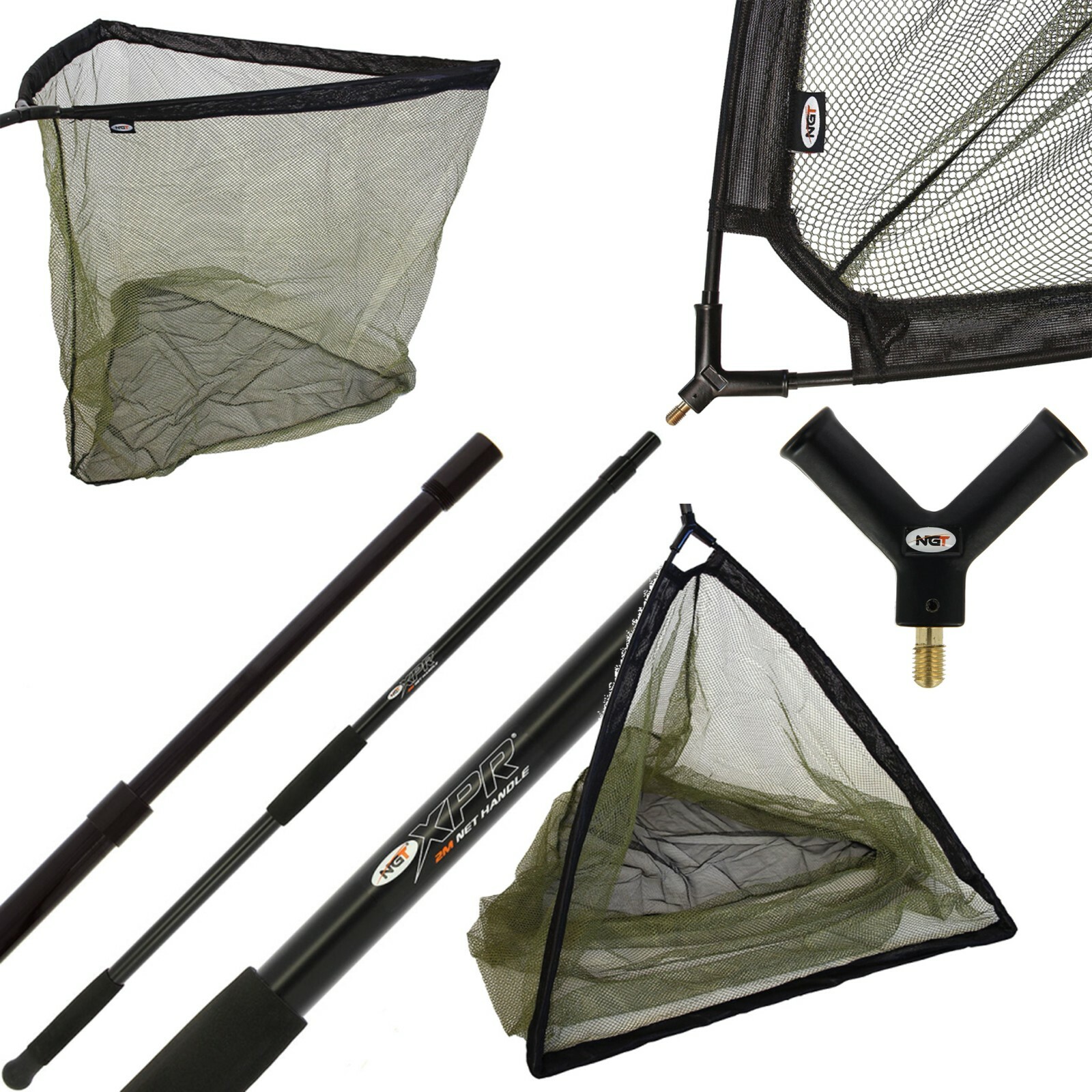 50"" Carp / Pike Fishing Landing Net + NGT Landing Net Handle 2m Combo Tackle (w)