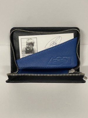 ACME Studios Blue/Black Leather Business Card Case by Adrian Olabuenaga