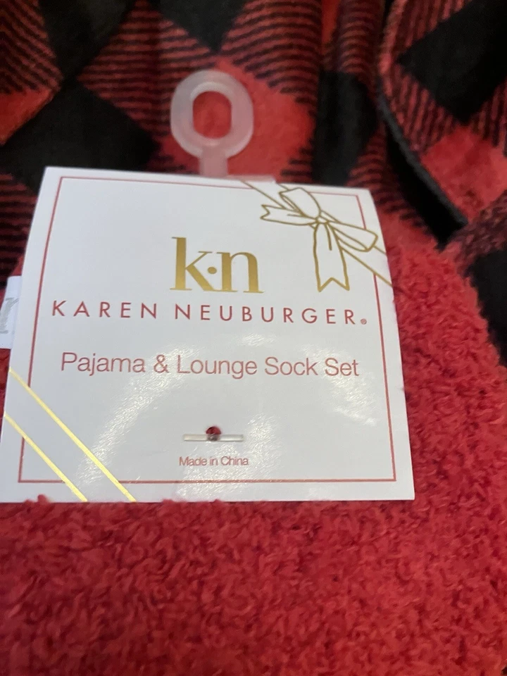 Новый с Ярлыками Karen Neuburger роскошный Minky флис пижамы Buffalo клетку красный/черный маленький - Изображение 4 из 4