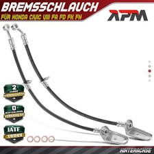 2x Bremsschlauch Bremsleitung Hinten L + R für Honda Civic VIII FA FD FK FN