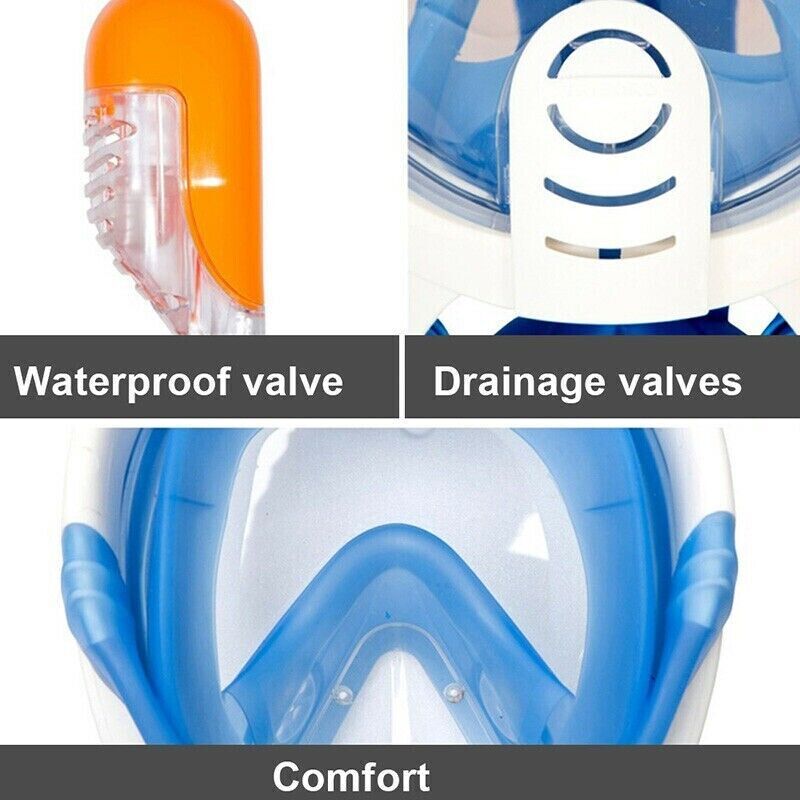 Kids Adults Snorkel Face Mask Swimming Scuba Set Full AntiFog Diving