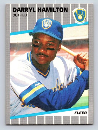 Darryl Hamilton Outfield Milwaukee Brewers Fleer 1989 Card 187 Sports Memorabitg