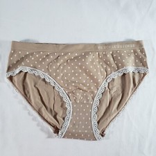 Victoria's Secret Seamless Ruffle Hiphugger Medium Beige White Lace