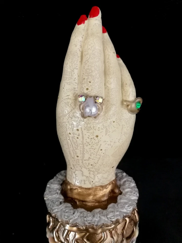 accesorios muñeca artista arte roble marioneta casa princesa mano corona reina tarro Foto 4 de 4