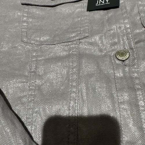 Giacca stile camionista/denim Jones New York grigio argento lino metallizzato. Tg. M. Nuovo con etichetta - Foto 6 di 18