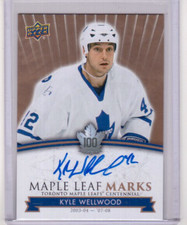 KYLE WELLWOOD 17/18 Upper Deck Centennial Maple Leaf Marks Autograph Signed #WE