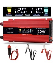 Car Power Inverter 1200w Dc 12v To 110v Ac Converter With Lcd Display And Ac Out