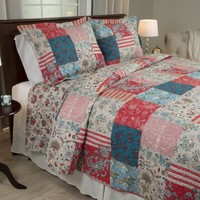 Bedford Home 3 Piece Mallory Quilt Set Full/queen on sale Bedford Home 3 Piece Mallory Quilt Set Full/queen on sale