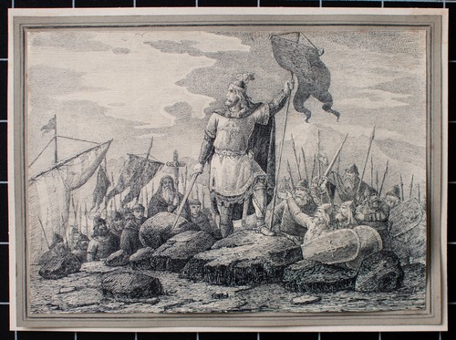 Männerbildnis Leif Eriksson Wikinger Eroberung Monogramm Tusche Zeichnung 1770 - 第 2/4 張圖片