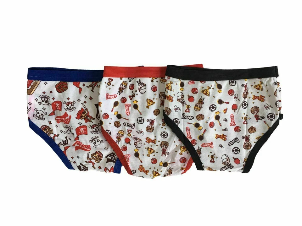  3 o 6 piezas Calzoncillos Niños Ropa Interior Mezcla Algodón Estampados Blancos Talla S-L Foto 3 de 3