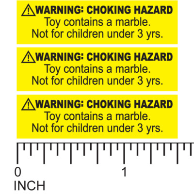 1000 Labels Warning Choking Hazard Stickers Small Parts Toy Contains A Marble