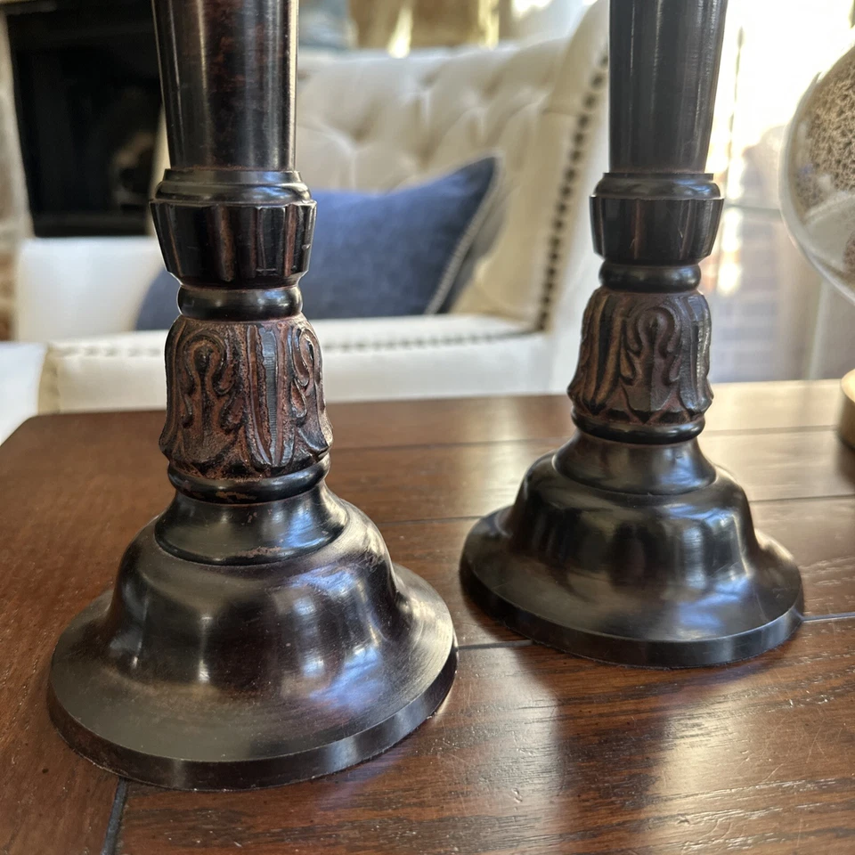 SOUTHERN LIVING at HOME "GARRITY HOUSE CANDLE STICK" 15" TALL BRASS 40498 PAIR - Image 4 of 4