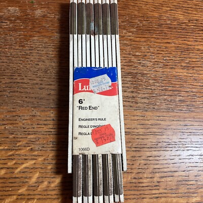 Vintage Lufkin 6  Flat Red End Engineers Rule 1066D ( NOS )