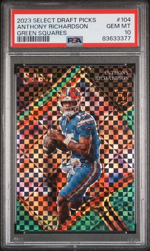 2023 Select Draft Picks Field Level Green Squares #104 Anthony Richardson PSA 10 - 第 1/2 張圖片
