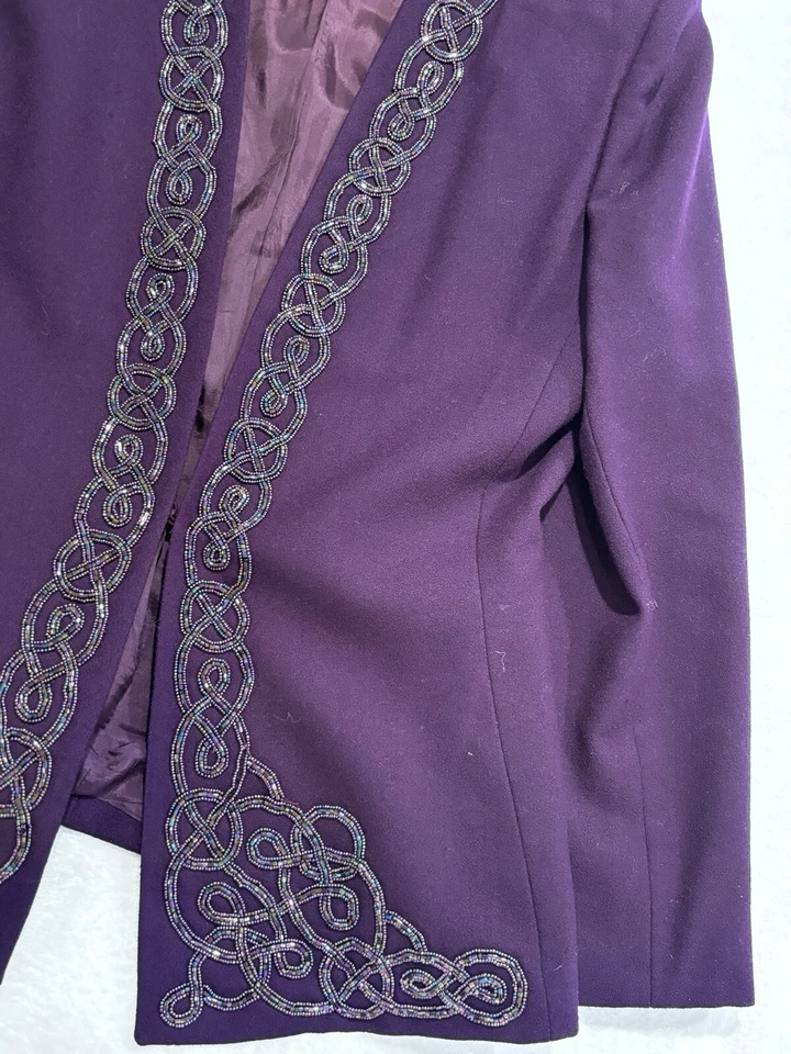 Женский блейзер John Meyer Of Norwich с вышивкой 100% шерсть, размер 10 270GW5B837 - Изображение 3 из 4