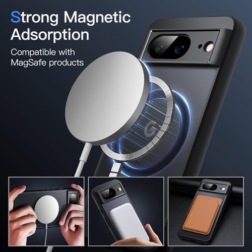 Black Magsafe Case For Google Pixel 8A Pro / 7A Wireless Shockproof Phone Cover - Picture 9 of 34