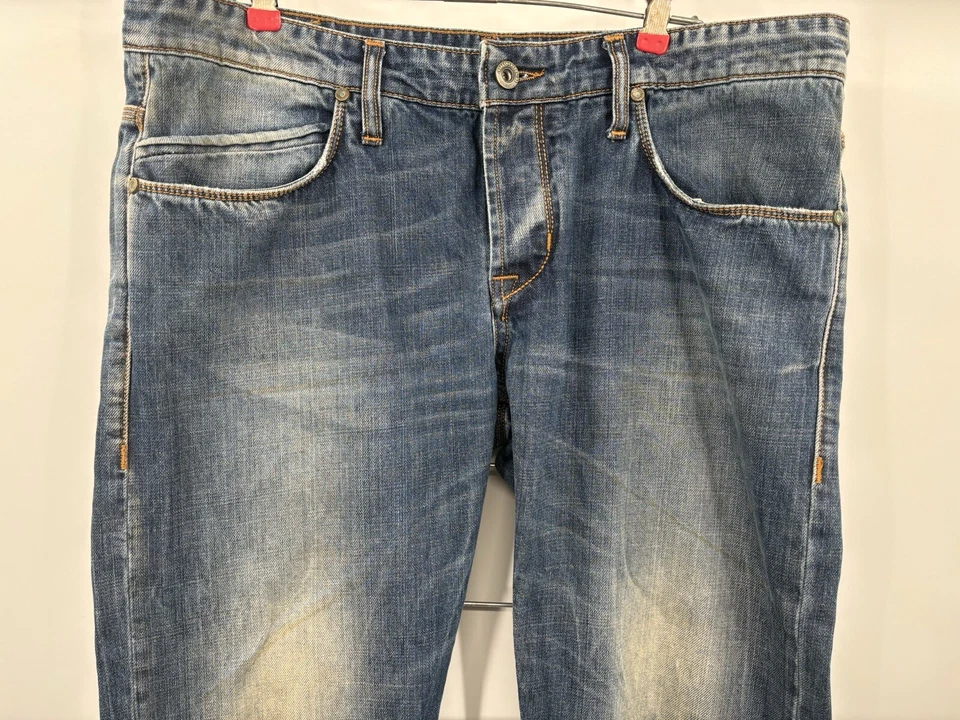 Jeans Takeshy Kurosawa Hechos en Italia Botón Mosca Desgastados Talla W38 / L31 Foto 2 de 4