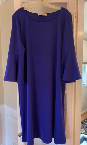 KASPER Bell Sleeve Dress XL/Size 18-20 (Color: Purple) - Great for Travel!
