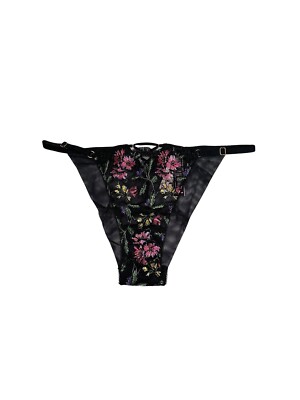 Victoria's Secret Very Sexy Embroidered Adjustable String Cheeky Panty Black NWT
