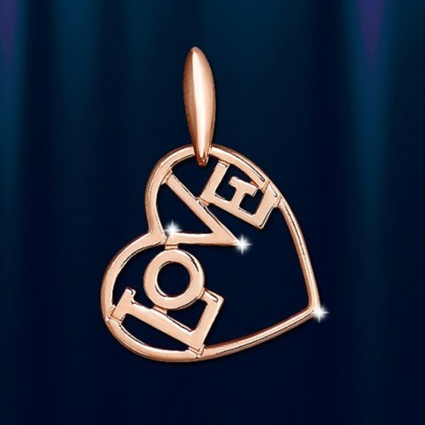 Rose Rotgold 585 AnhäNger Love Herz Neu GläNzend Stilvoll Heart-image