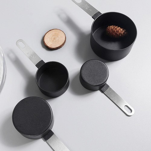 Measuring Cups and Spoons 4pcs Set Steel Baking Tool Kitchen AU M6K7 - Picture 4 of 16