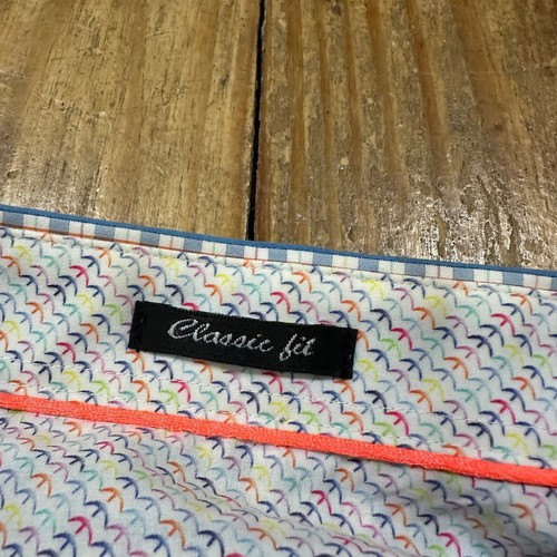 Bugatchi Uomo Shirt Mens L Multicolor Plaid Flip Cuff Geometric Office - EUC - Picture 10 of 13