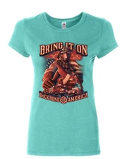 Firefighter Backbone of America Women's T-Shirt FD Fire And Rescue Hero Shirt