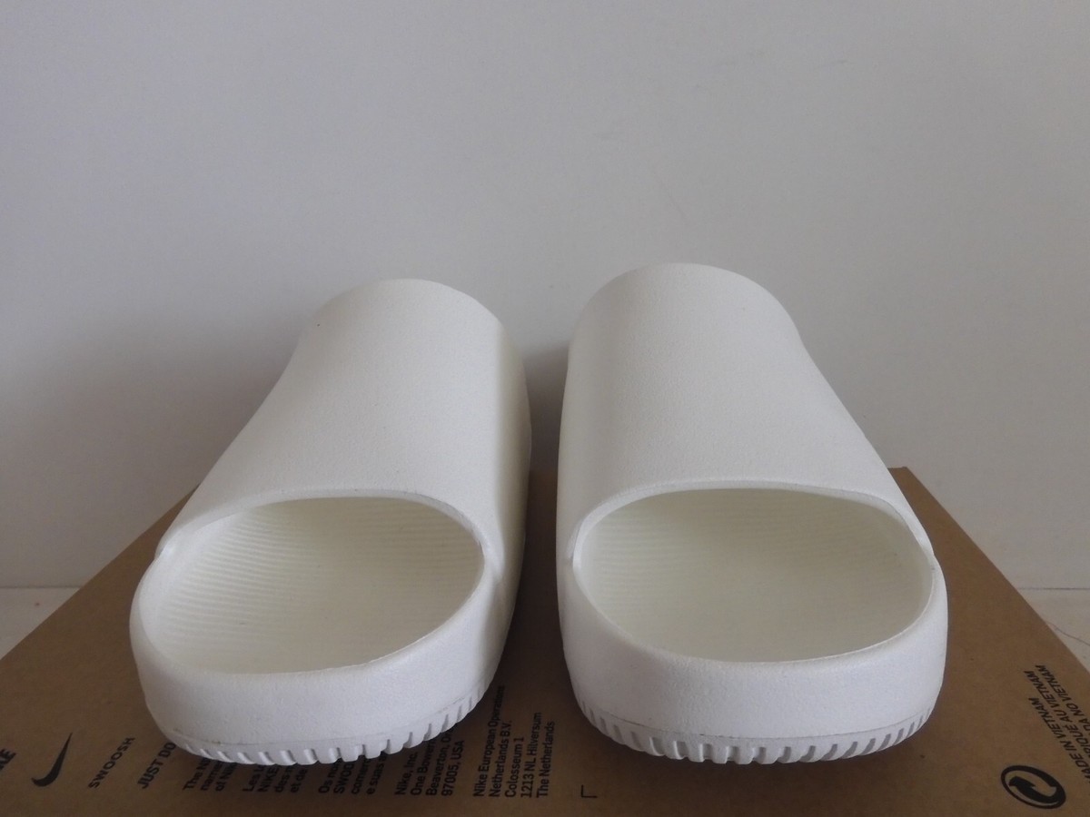 WMNS NIKE CALM SLIDE SANDALS SAIL-SAIL SZ 10 [DX4816-100] | eBay