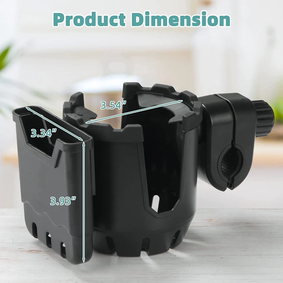 Soporte universal para teléfono para cochecito y taza de bicicleta 2 en 1 para silla de ruedas caminante scooter Foto 3 de 4