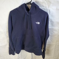 The North Face Hoodie Womens L Blue Pullover Fleece Sweatshirt Outdoor