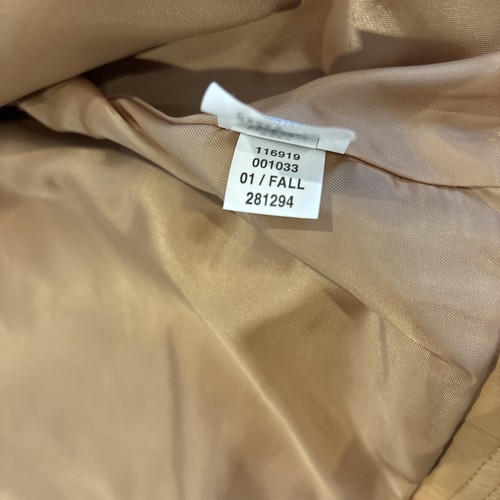 Gap Women's Leather Jacket L Tan Brown Full Zip Lined Collar Y2K Vintage - Picture 5 of 10