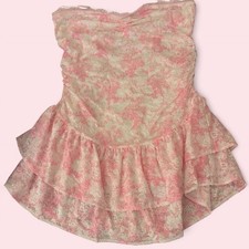 Women s Strapless Ruffle Skirted One-Piece Mi...