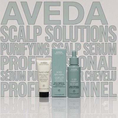 AVEDA Scalp Solutions Overnight Renewal Serum 1.7 oz + Hand Relief Gift