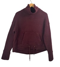 Sweaty Betty Restful Boucle Long sleeve sweatshirt athleisure maroon sz S