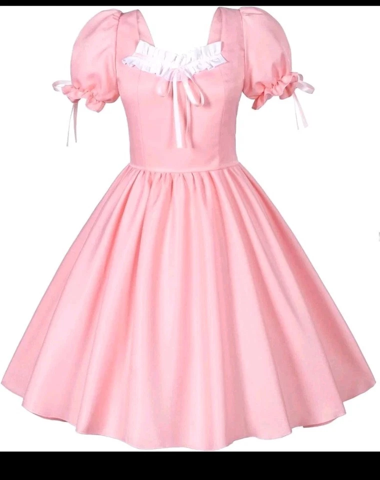 2x-3x US Plus Size Costume French Maid Apron Dress Cosplay Gloves Halloween - Image 3 of 4