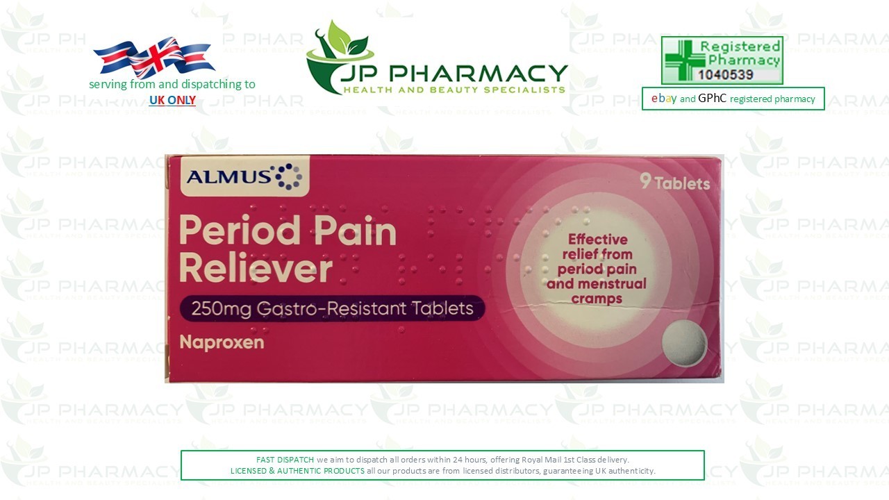 Period Pain Reliever Naproxen 9 x 250mg - Over the Counter Treatment
