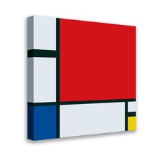 Quadro Astratto in Stile Mondrian |Q888| Riproduzione Moderna con Stampa su Tela