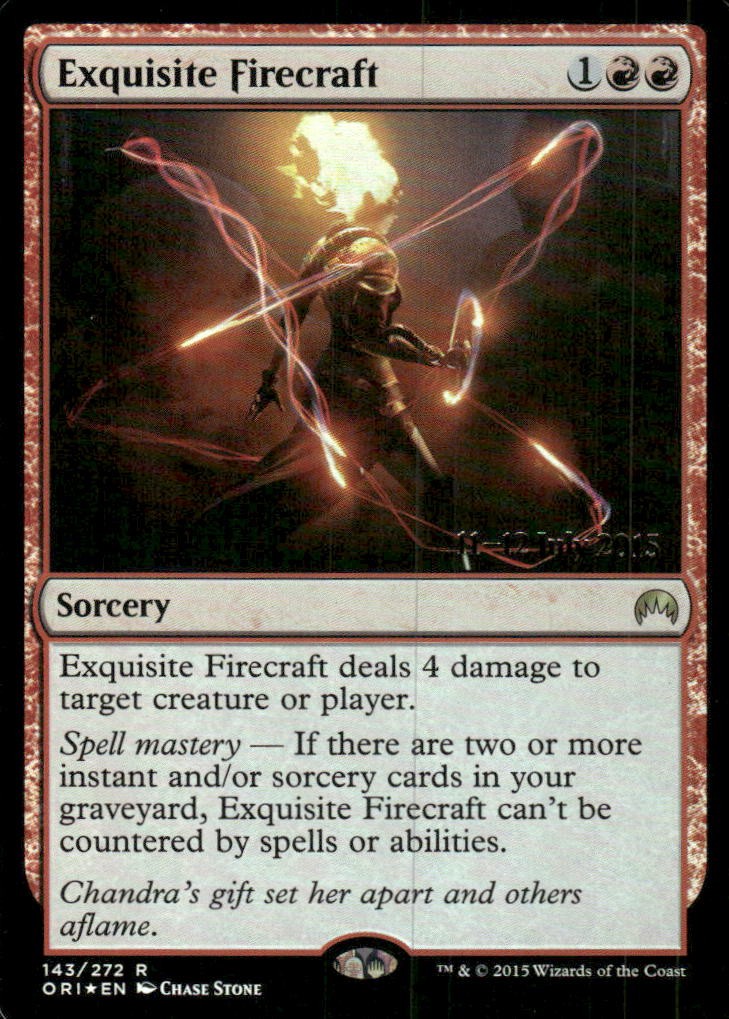 Exquisite Firecraft - PRERELEASE FOIL - Magic Origins ORI - 143 - MTG Magic