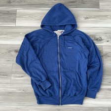 Vintage 70s Zip Up Hoodie Thermal Lined Sweatshirt Double Face Size Large