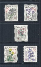 CZECHOSLOVAKIA _ 1979  RED CROSS - FLOWERS  SET of 5 _ MNH ____(917)