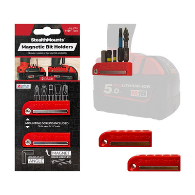 StealthMounts Magnetischer Bithalter für Milwaukee M18 Elektrowerkzeuge - Rot